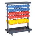 74-Bin Mobile Double-Sided Floor Rack I24016