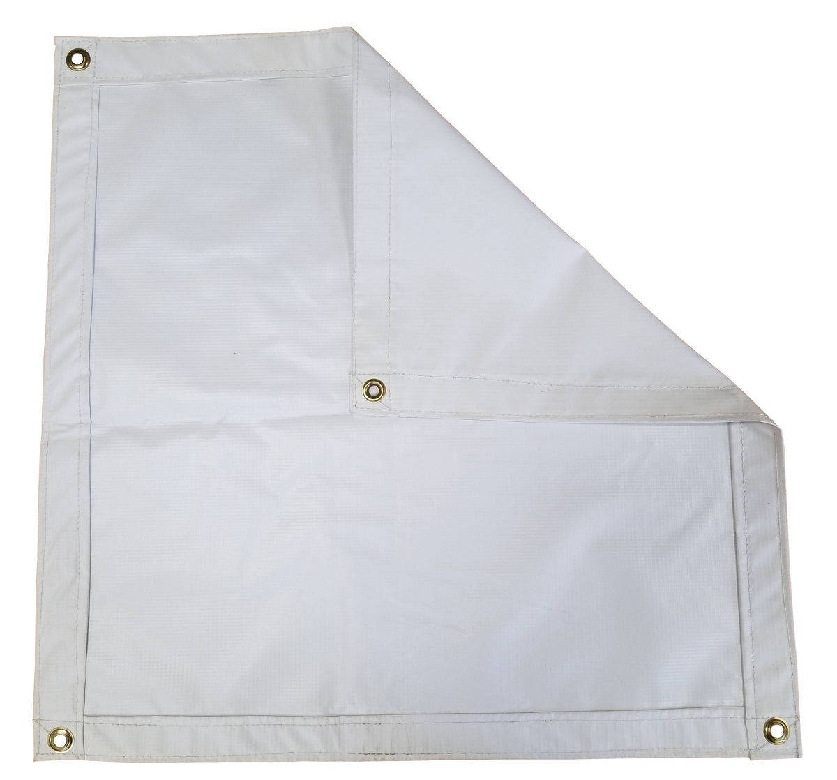 10'x12' White Flame Retardant Vinyl Laminated Tarp 13 oz. D3805