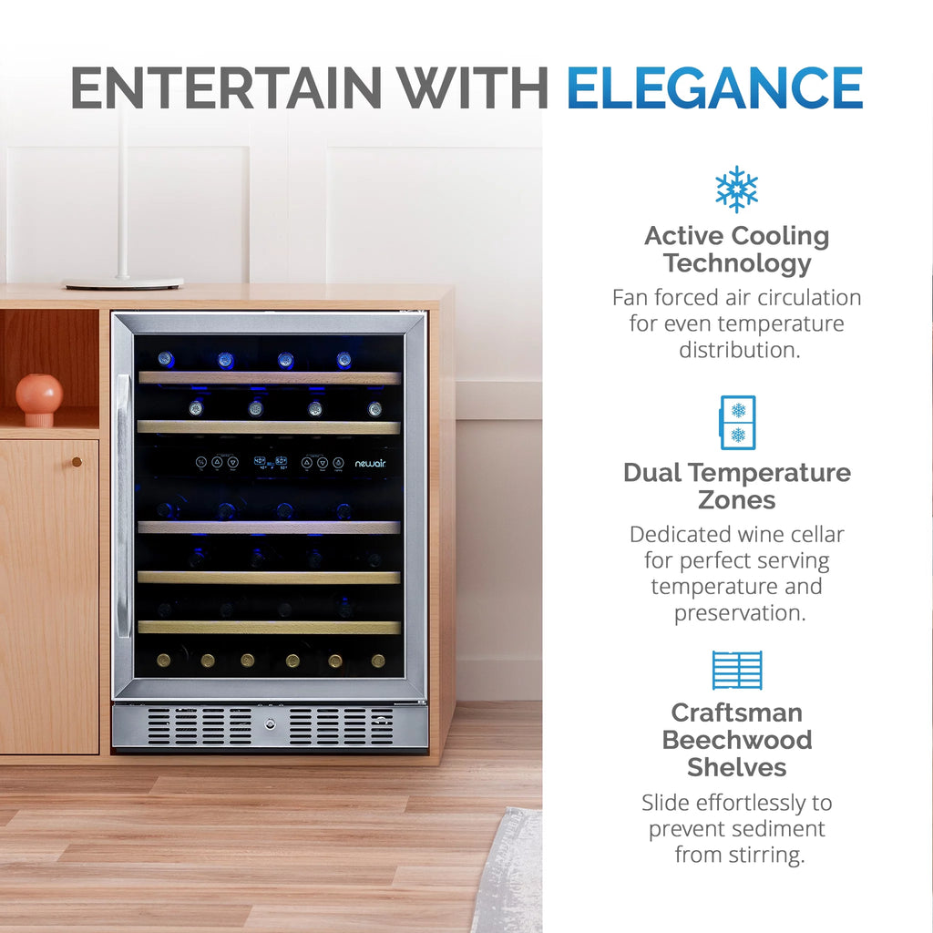 46-Bottle Dual-Zone Compressor Wine Refrigerator Q637