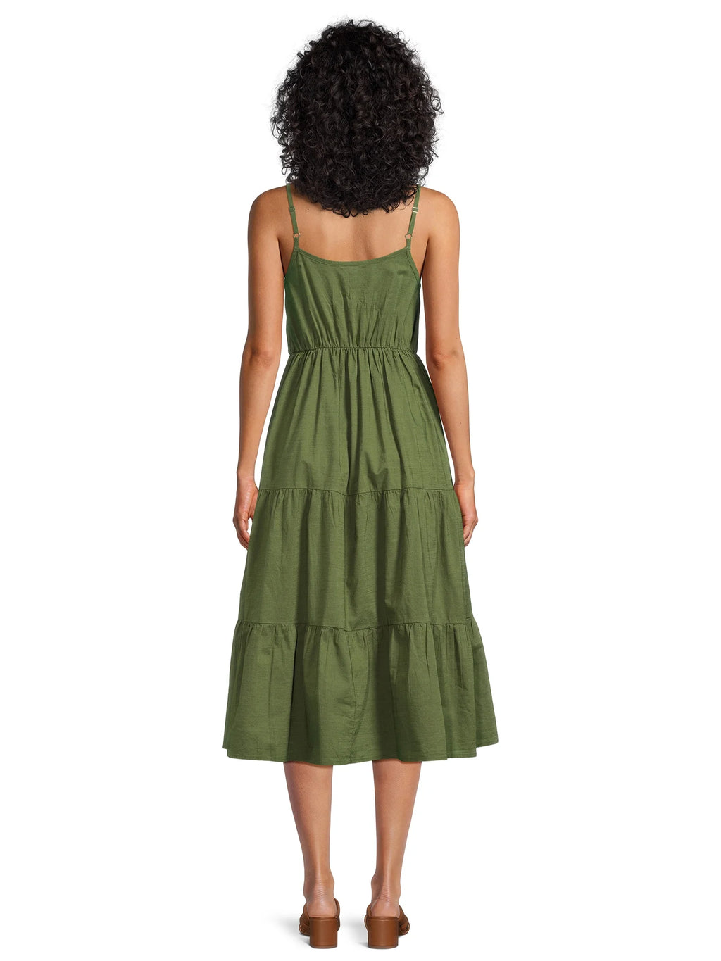 Sleeveless Tiered Dress with Spaghetti Straps F425
