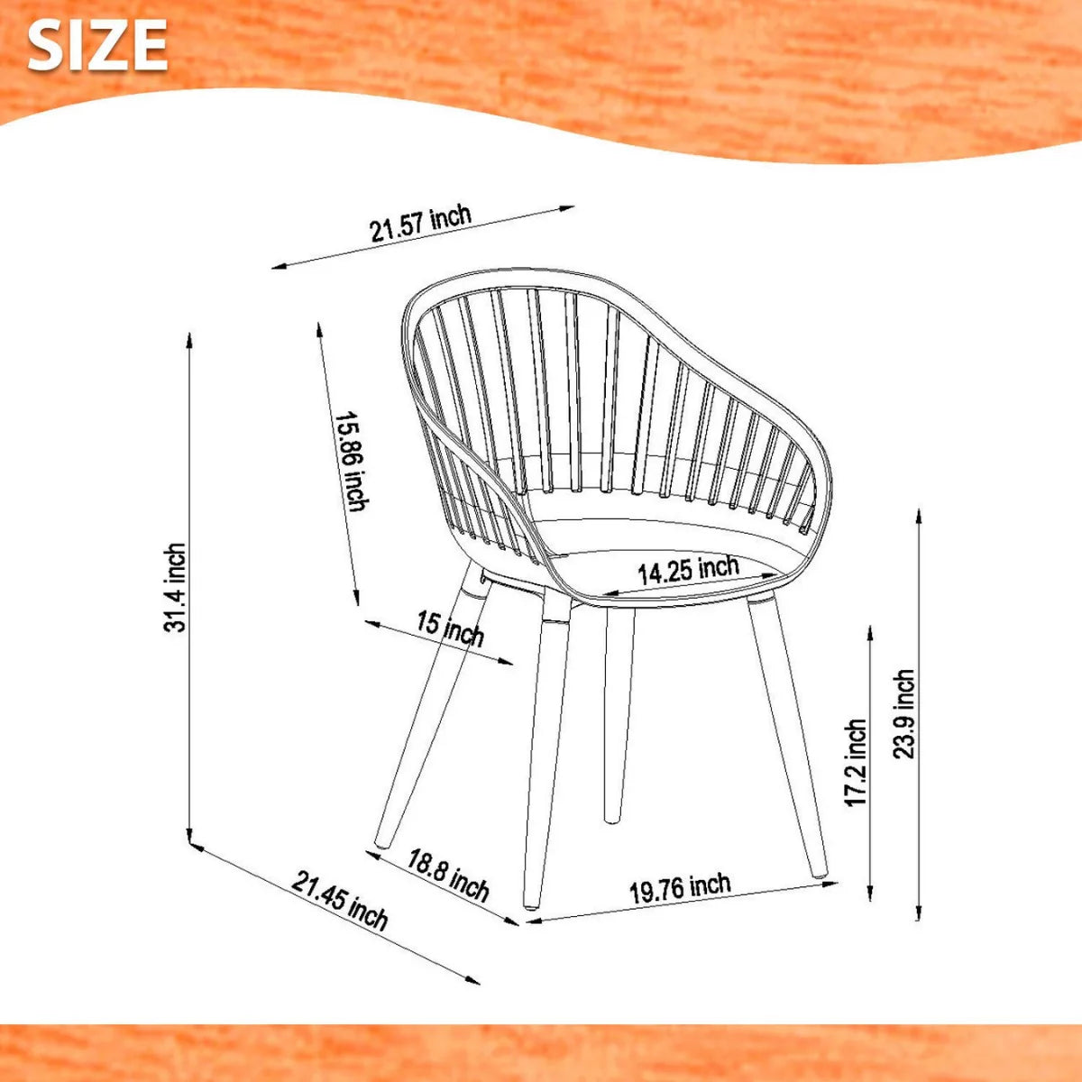 4-Piece Chair Set with Teak Finish Legs Q86970