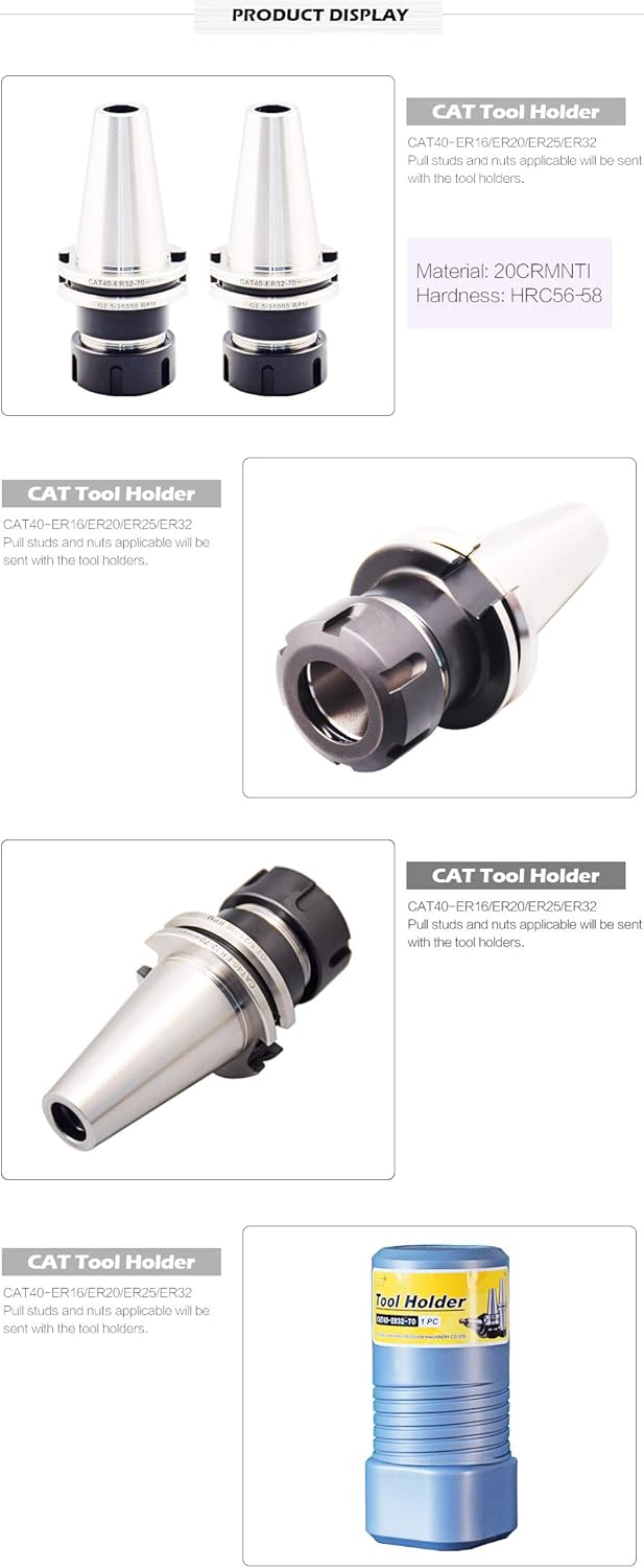 CAT40 ER32 70mm Tool Holder with Pull Studs and Collet Chuck D522072