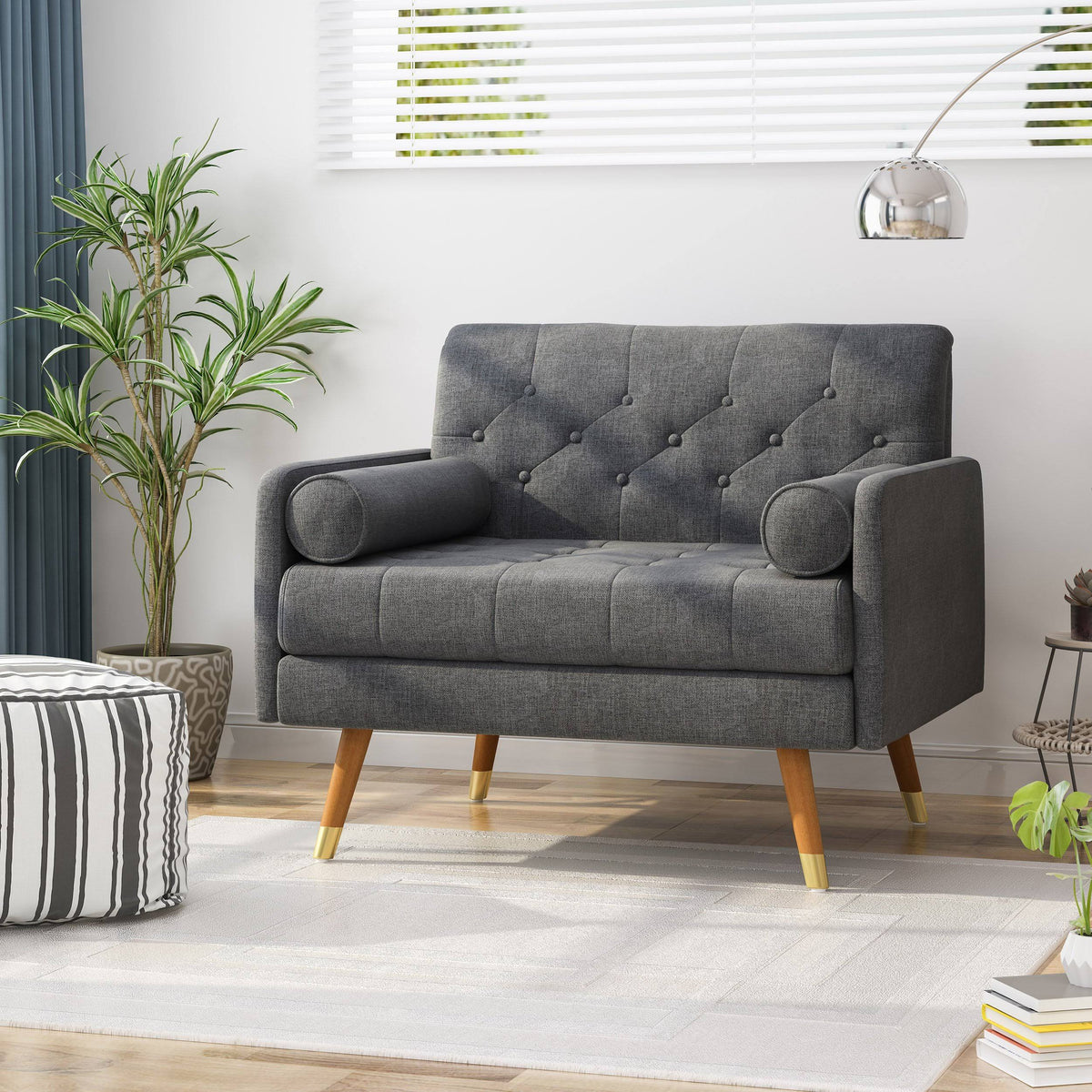 Light Gray Fabric Club Chair I555