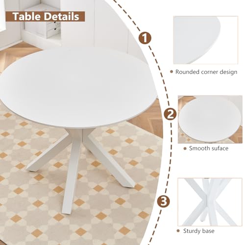 42" Faux Wood Round Dining Table N701896