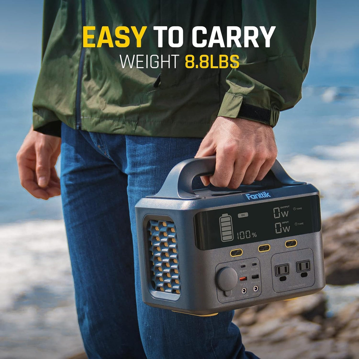 Portable Power Station 299Wh Lithium Battery with 2 AC Outlets T289902