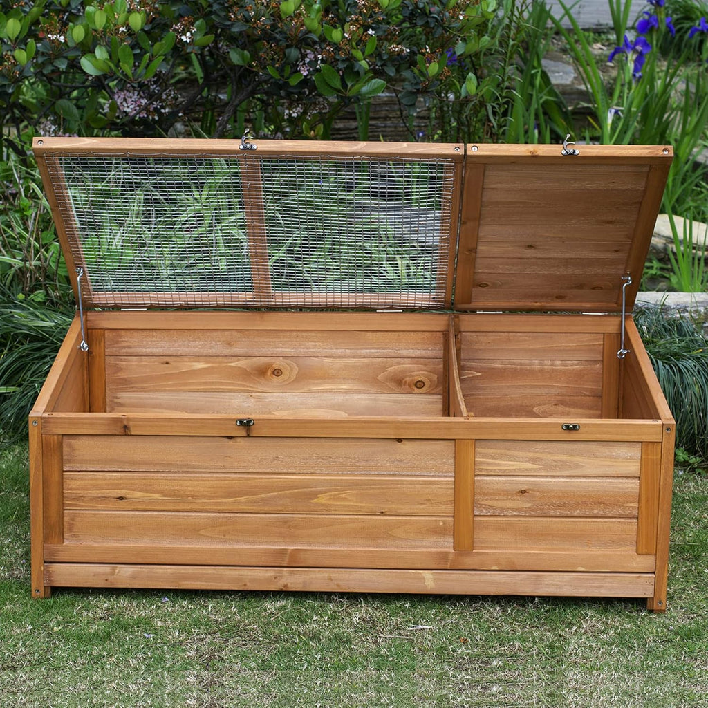 Wooden Tortoise House Large Tortoise Habitat Enclosure Cage with Removable Bottom W15769