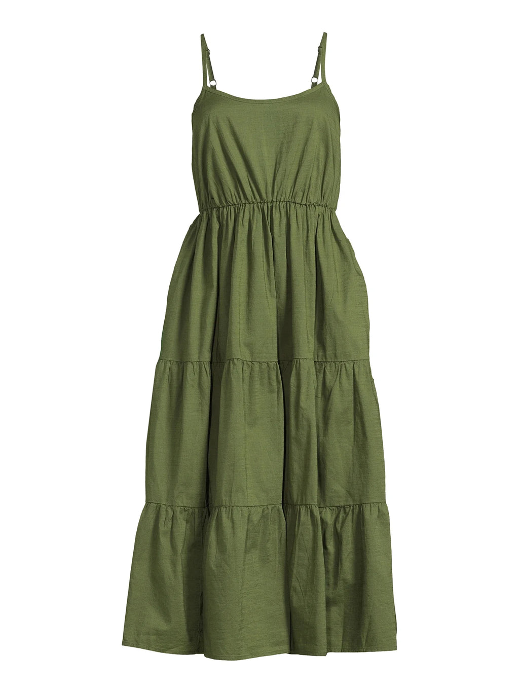 Sleeveless Tiered Dress with Spaghetti Straps F425