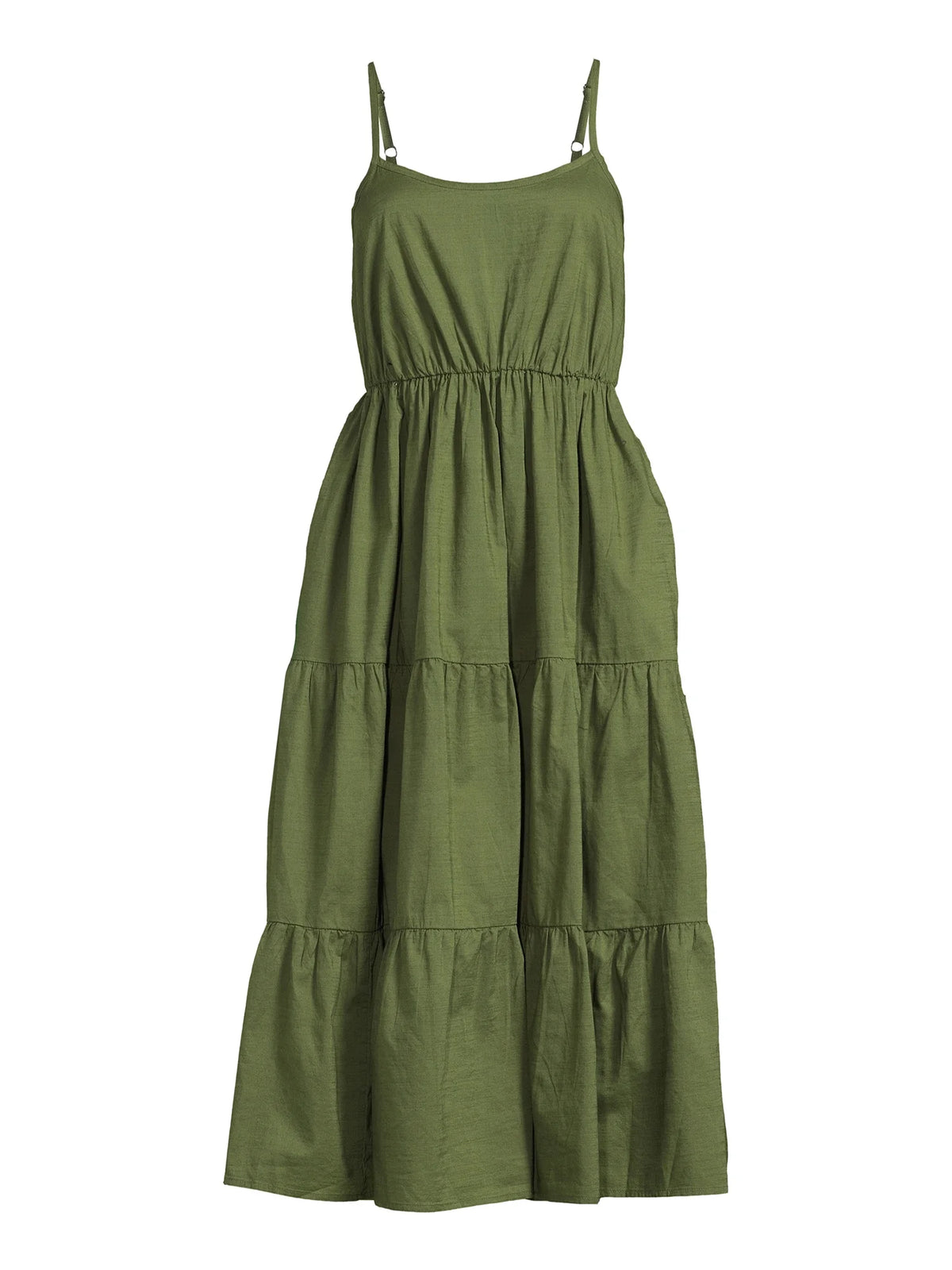 Sleeveless Tiered Dress with Spaghetti Straps F425