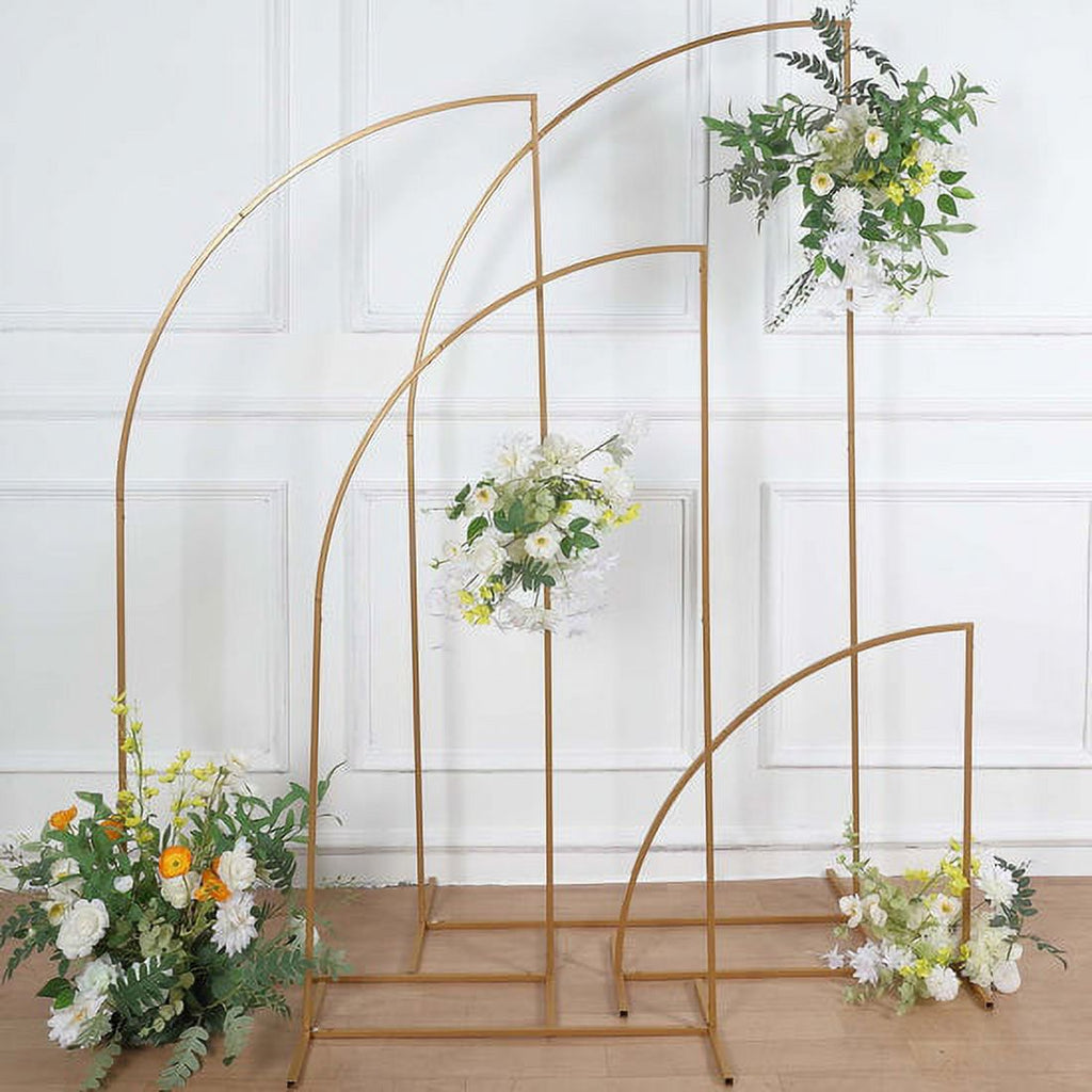 Gold Metal Half Moon Arch Backdrop Stand Set Of 4 E9761
