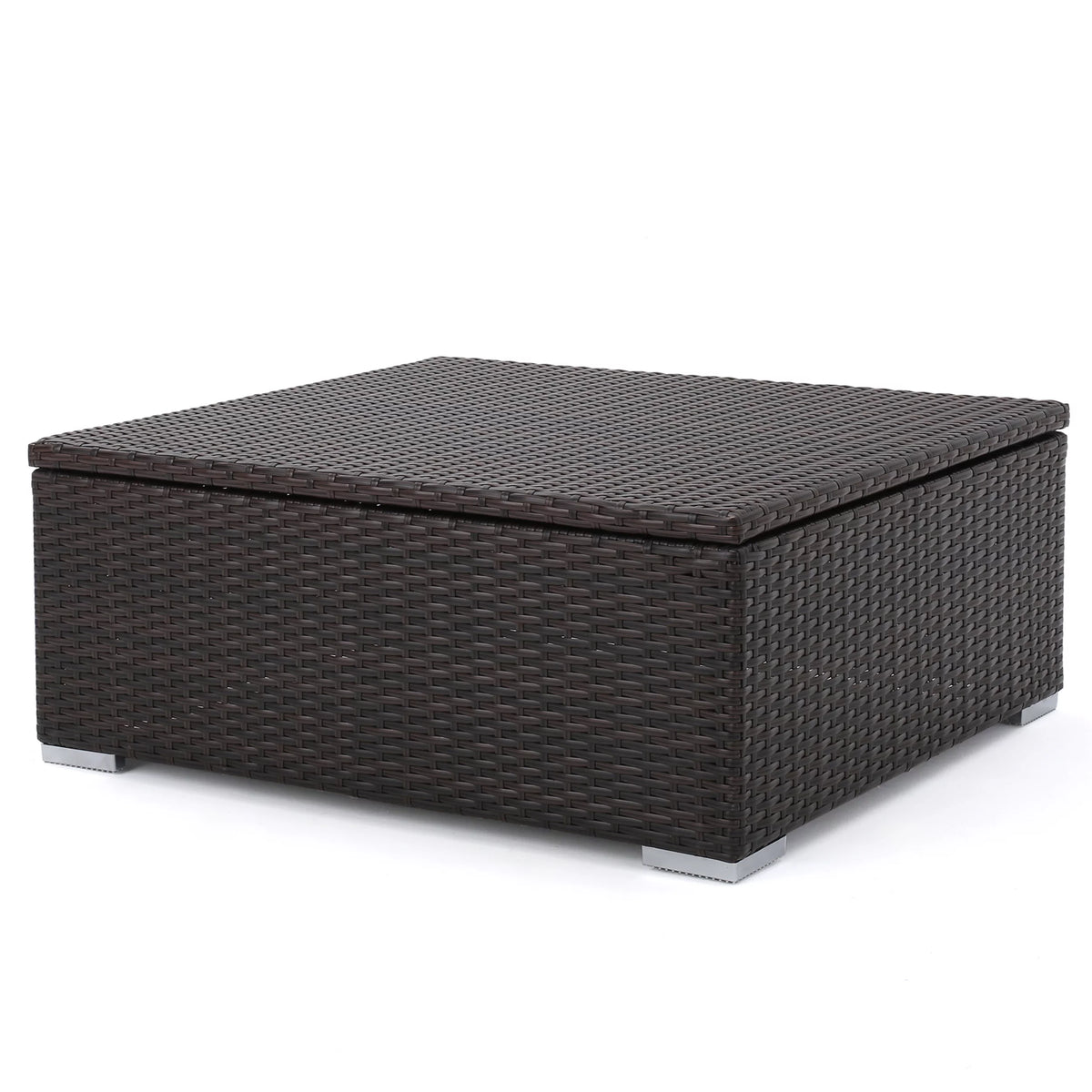 Multibrown Wicker Coffee Table with Storage F96638