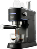 Black Espresso Machine with Milk Steam Frother Wand P492
