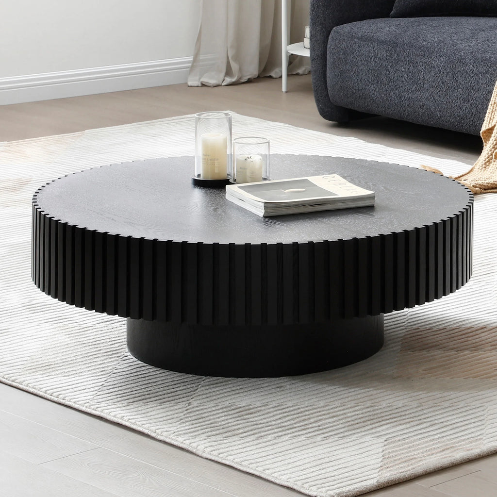 Black MDF Drum Coffee Table H450795