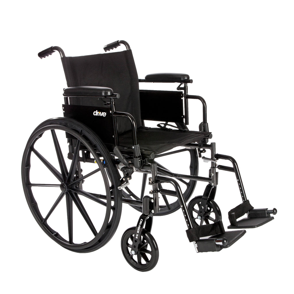 Lightweight Dual Axle Wheelchair with Adjustable Detachable Arms, Elevating Leg Rests, 20x22 F1142