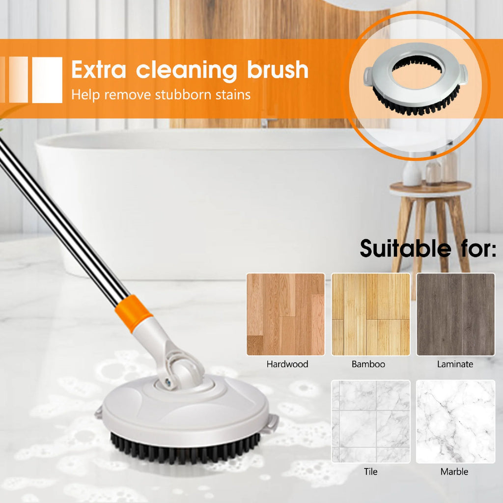 Spin Mop and Bucket System with Wringer Set, 6 Microfiber Mop Heads I313978