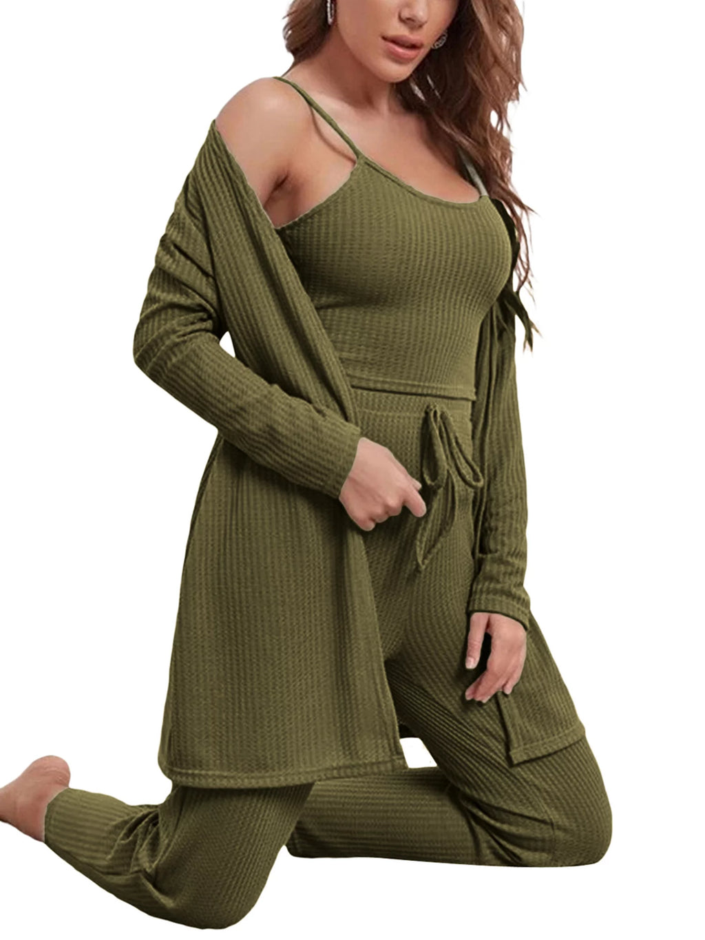 3 Piece Lounge Set Pajama Set Sweatsuits D3283