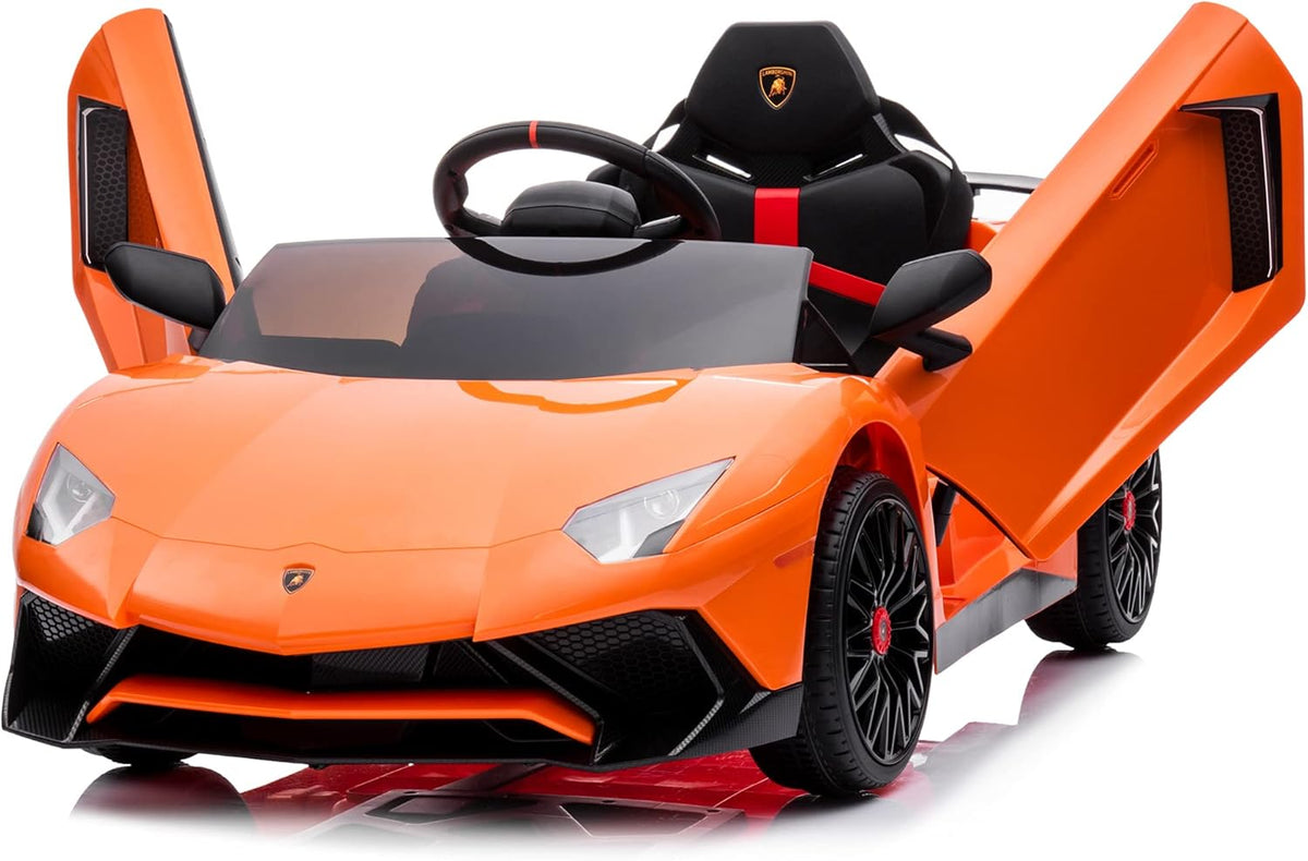 12V Licensed Lamborghini Aventador Battery Powered Sports Car Toy - Black D523