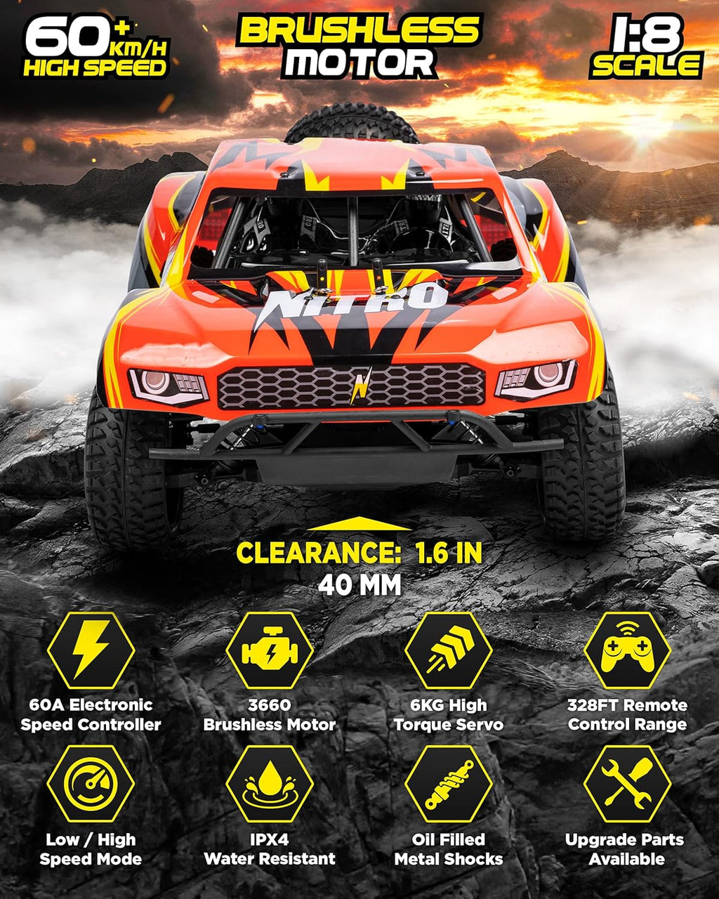 4x4 Nitro Offroad Remote Control Monster Truck K68601