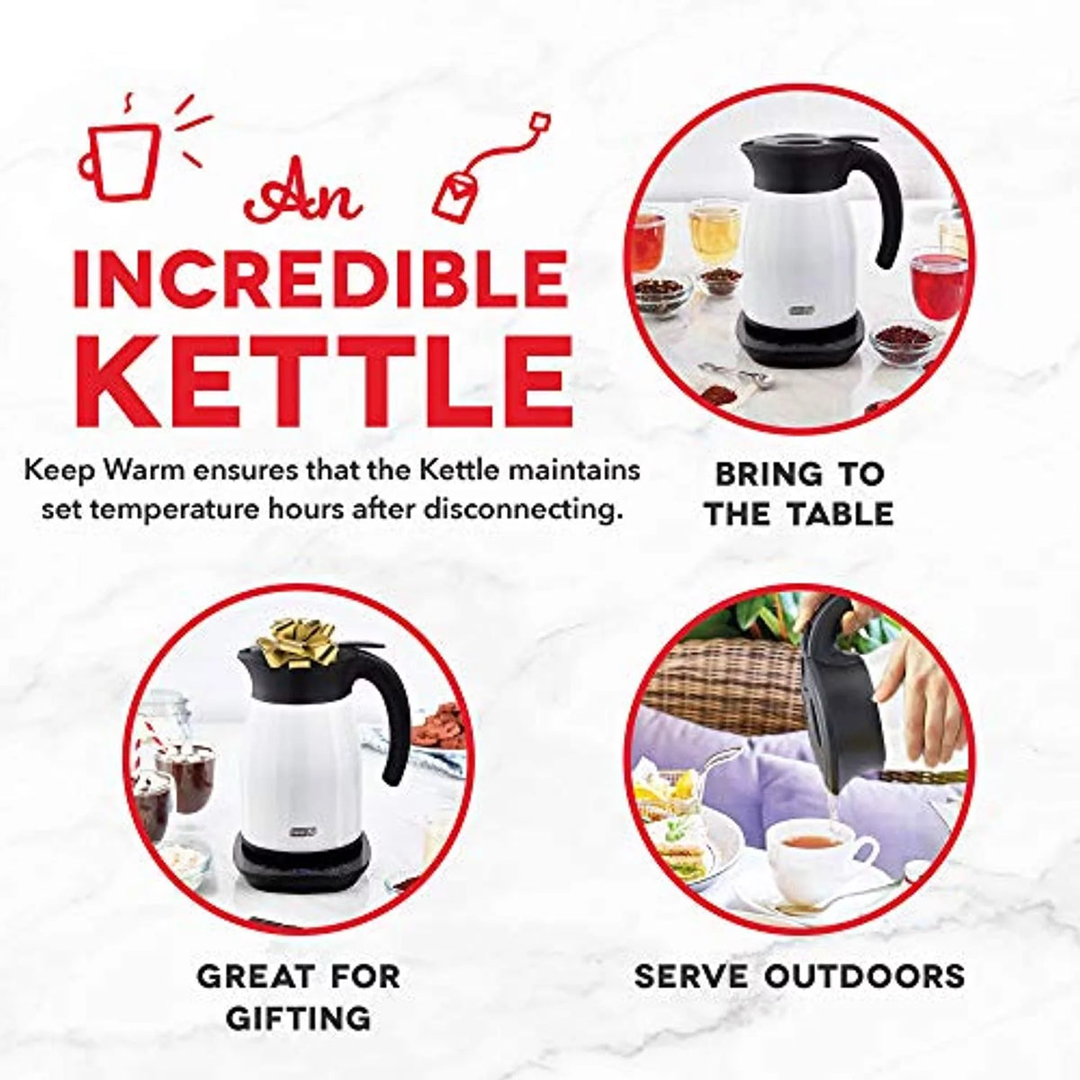 1.7L Insulated Electric Kettle White L8156