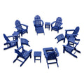 16-Pc Folding Adirondack Chair Set with Ottomans and Side Tables L9573