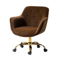 Brown Velvet Tufted Swivel Task Chair X130537