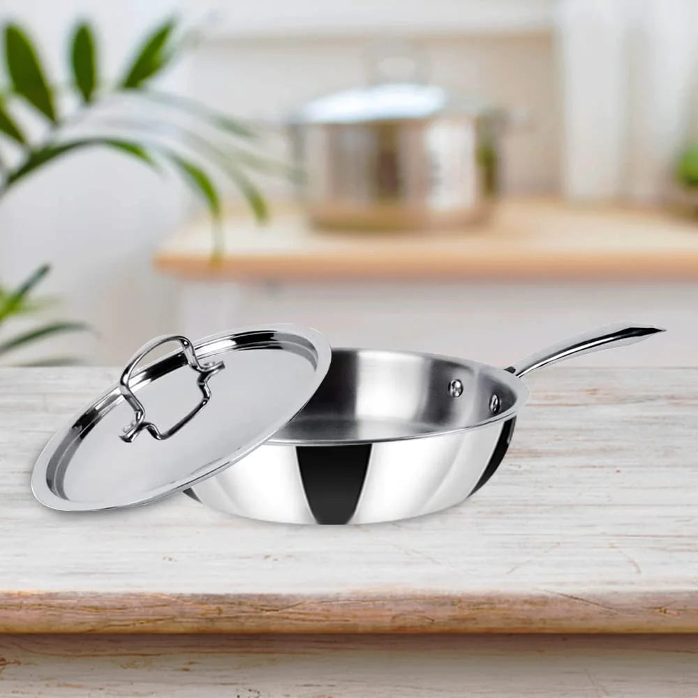 Triply Stainless Steel Frying Pan with Lid I57742