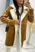 Solid Patchwork Pocket Half A Turtleneck Outerwear T300906