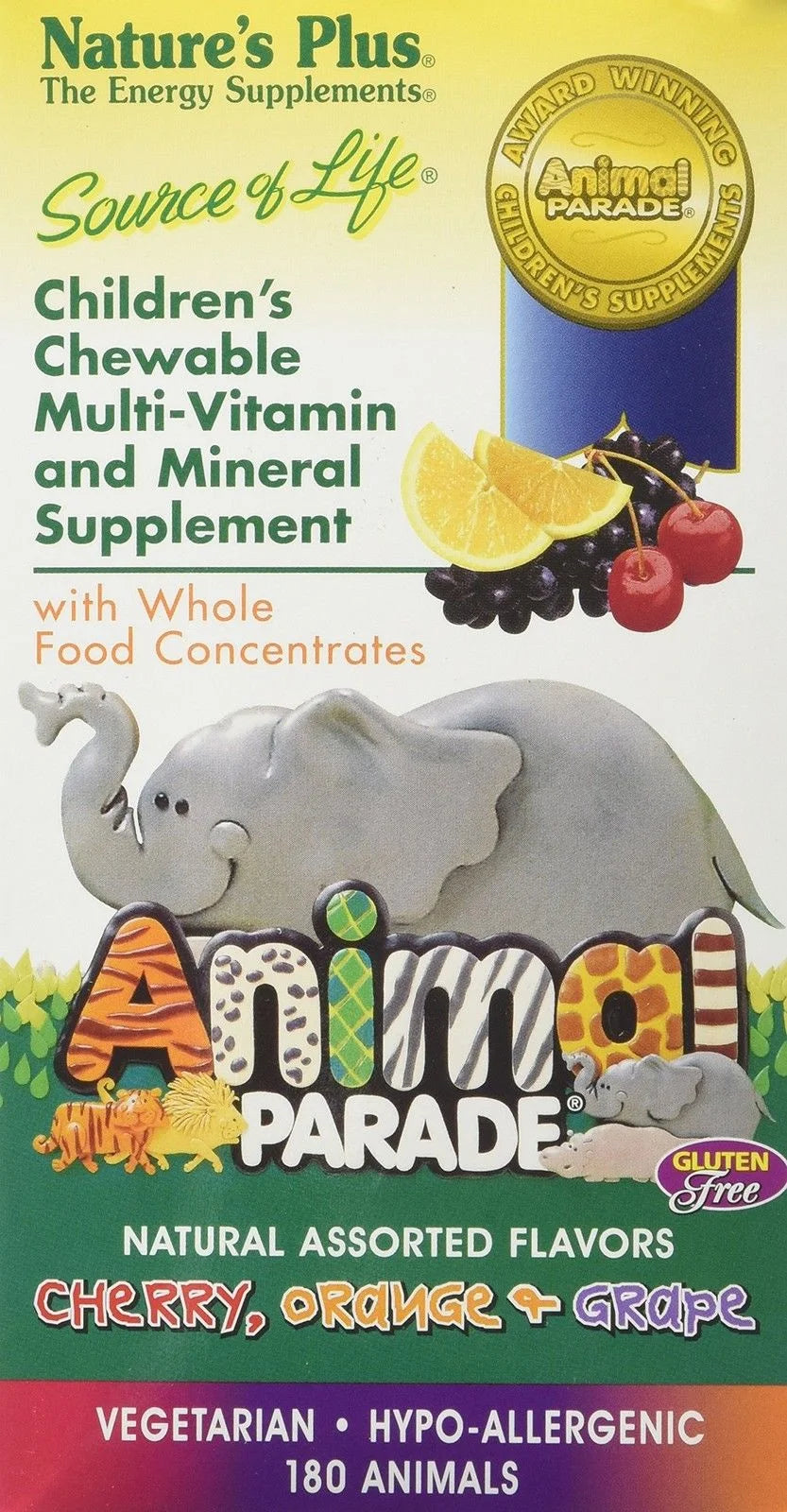 Children's Chewable Multi-Vitamin & Mineral Supplement, 180 Animal-Shaped Tablets R187
