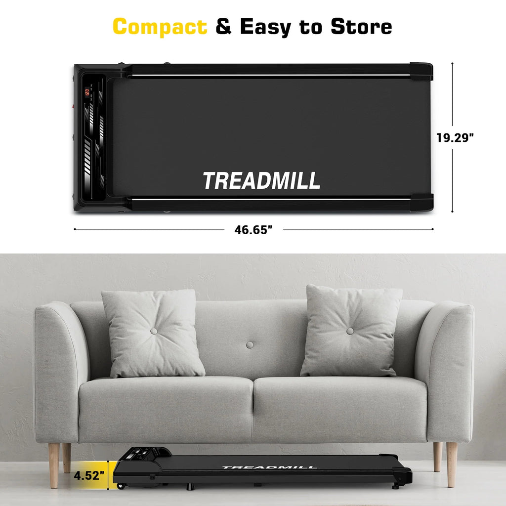 Black Portable Under Desk Treadmill Walking Pad M8893