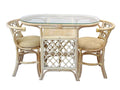 Set of 2 Natural Rattan Chairs and Oval Glass Table R86652
