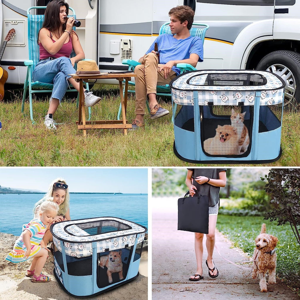 Foldable Cat Playpen with Carrying Case Y8895
