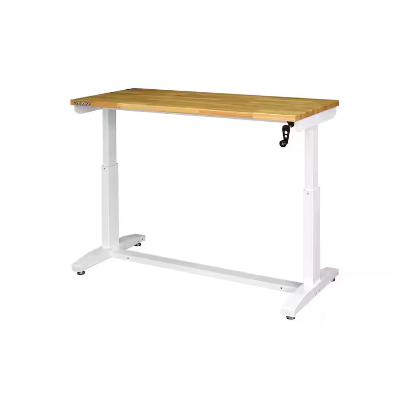 Adjustable Height Work Table in White F1511