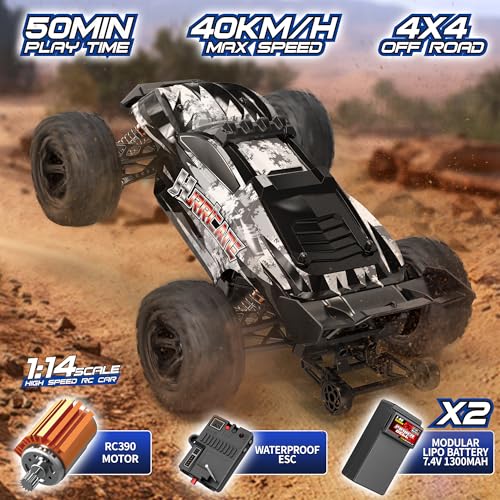 1:14 Scale 4WD Off-Road RC Truck with 2 Rechargeable Batteries O6215