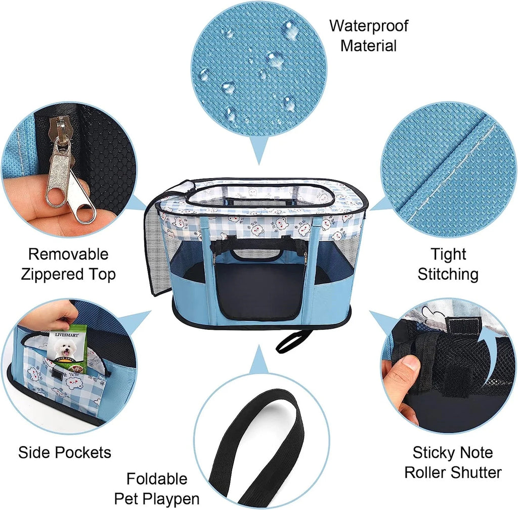 Foldable Cat Playpen with Carrying Case Y8895