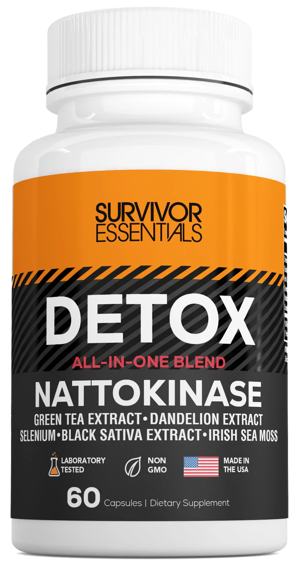60 Capsules Nattokinase 2000 FU with Dandelion Selenium Irish Sea Moss E663