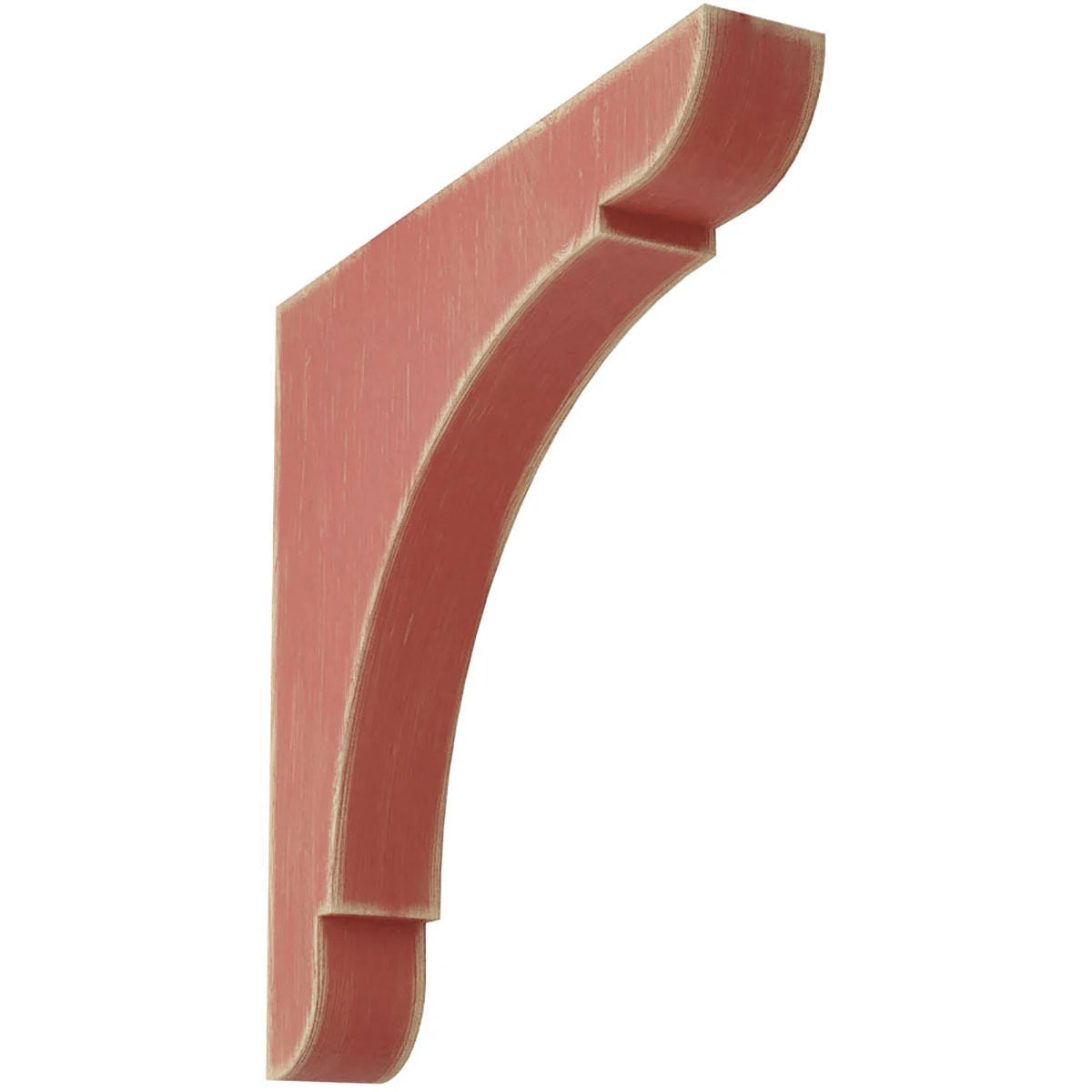 Extra Large Vintage Wood Decor Bracket, Salvage Red Z8509
