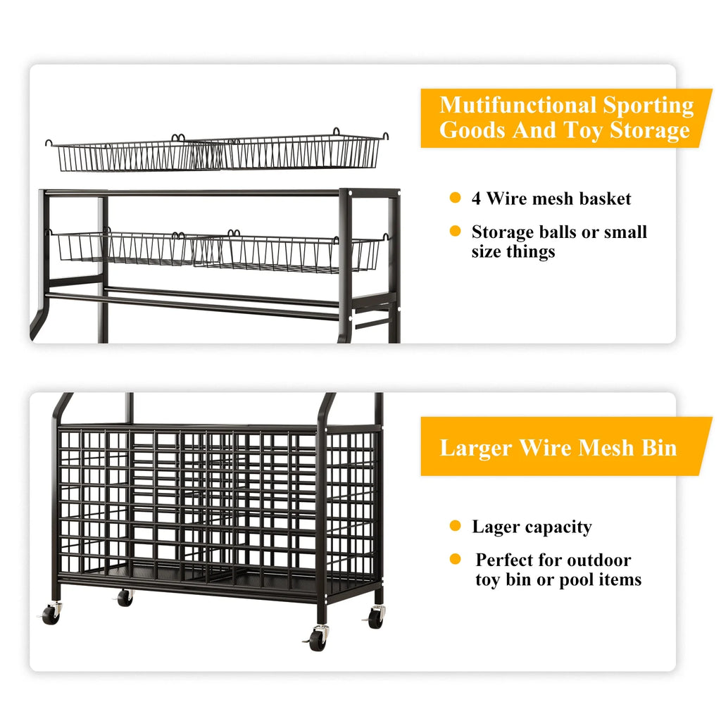 Black Rolling Storage Cart H2213
