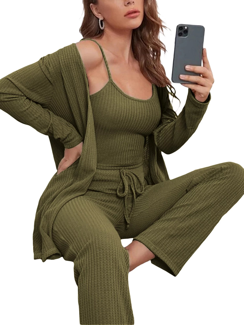 3 Piece Lounge Set Pajama Set Sweatsuits D3283