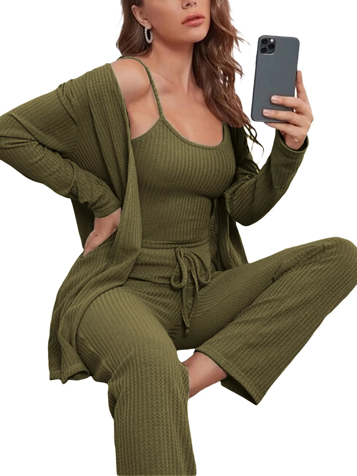 3 Piece Lounge Set Pajama Set Sweatsuits D3283