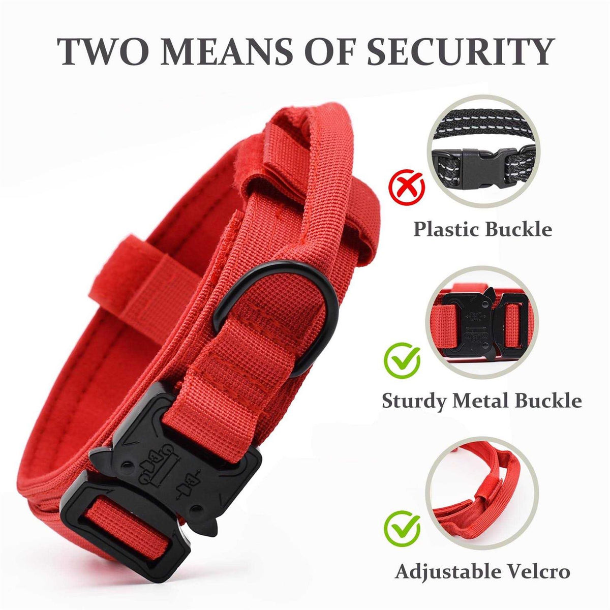 Adjustable Nylon Tactical Dog Collar with Control Handle V24804