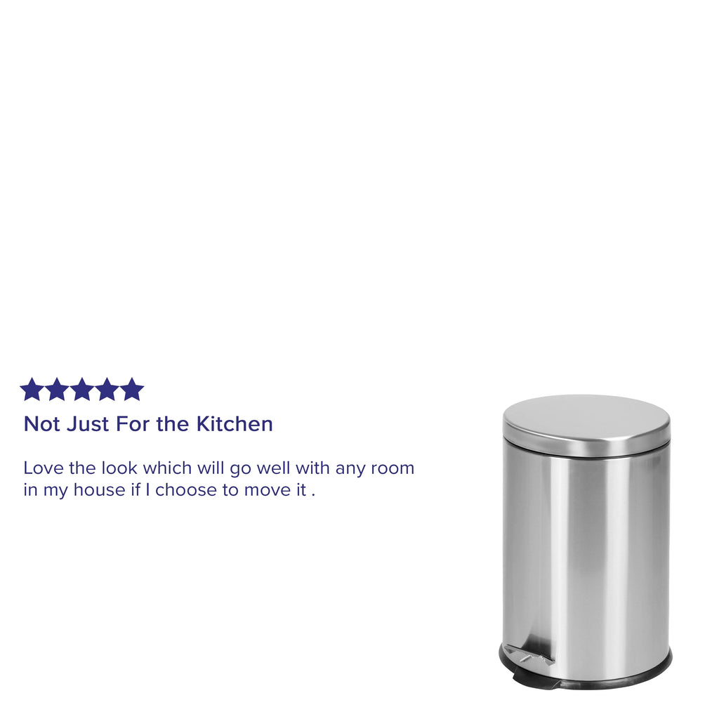 Round Stainless Steel Soft Close Step Trash Can 5.3 Gallons J76867