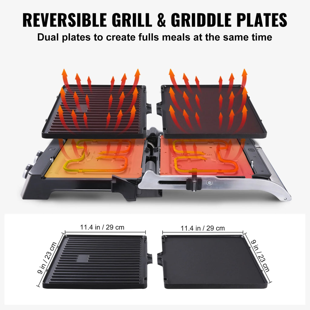 14.5" Commercial Electric Countertop Griddle Grill Z636
