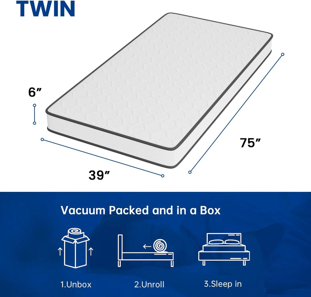 6 Inch Medium Firm Hybrid Twin Mattress Z3204