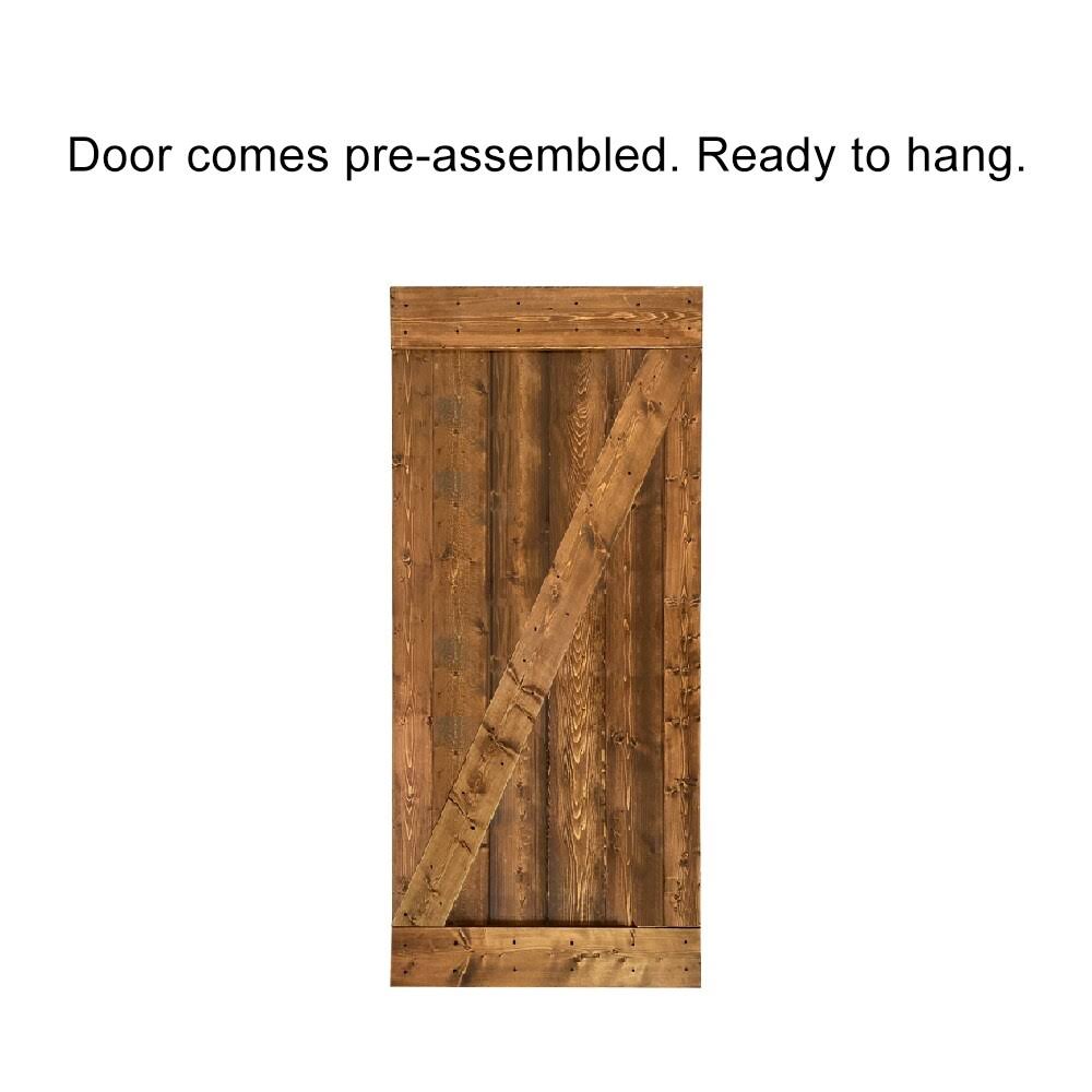30 in. x 84 in. Ocean Blue Stained Wood Interior Sliding Barn Door with Hardware Kit G73955