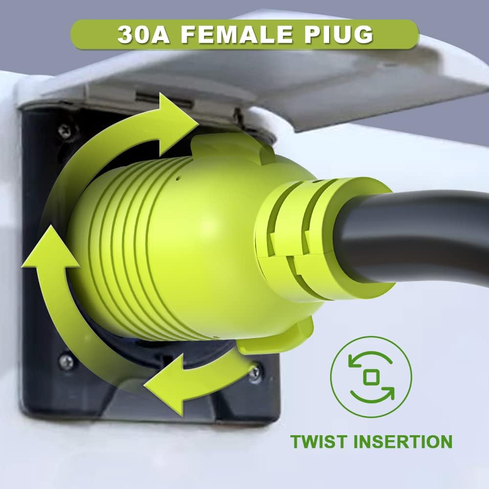 4 Prong 30 Amp Generator Extension Cord, NEMA L14-30P/L14-30R, 10 Gauge SJTW, Twist Lock Plug, 125/250V, 7500W (40FT) A195