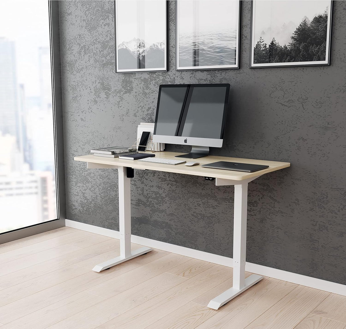 Oak Sit to Stand Desk M625315