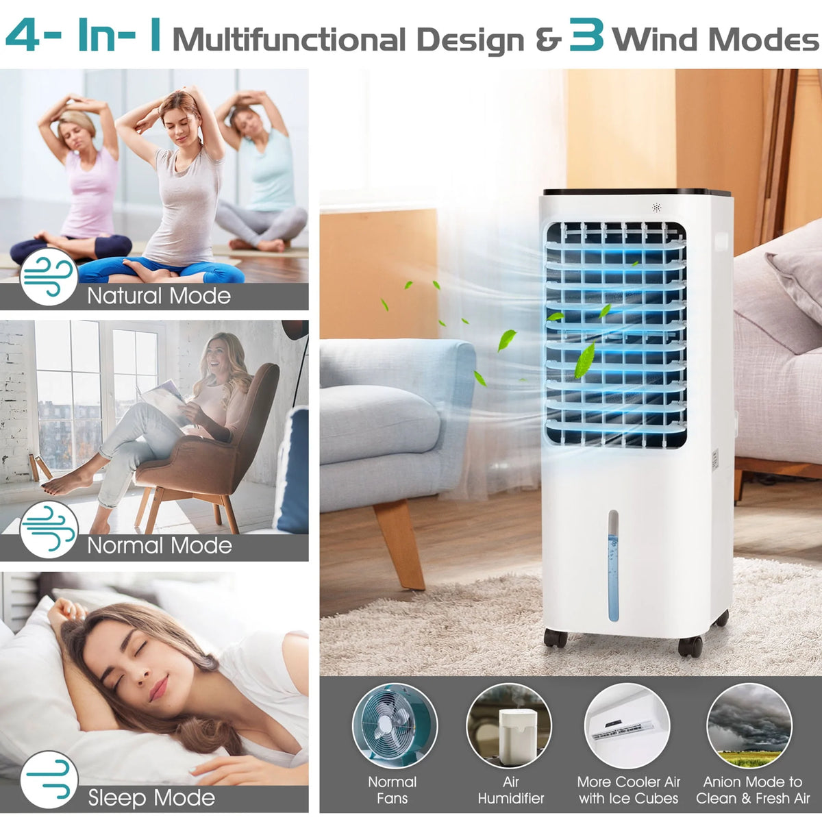 Portable Evaporative Air Cooler with Remote Control O110