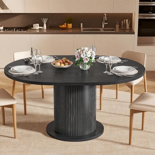 Round Dining Table for 2 with Wood Strip Base V590