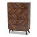 Walnut Brown Wood 5-Drawer Storage Chest D283632