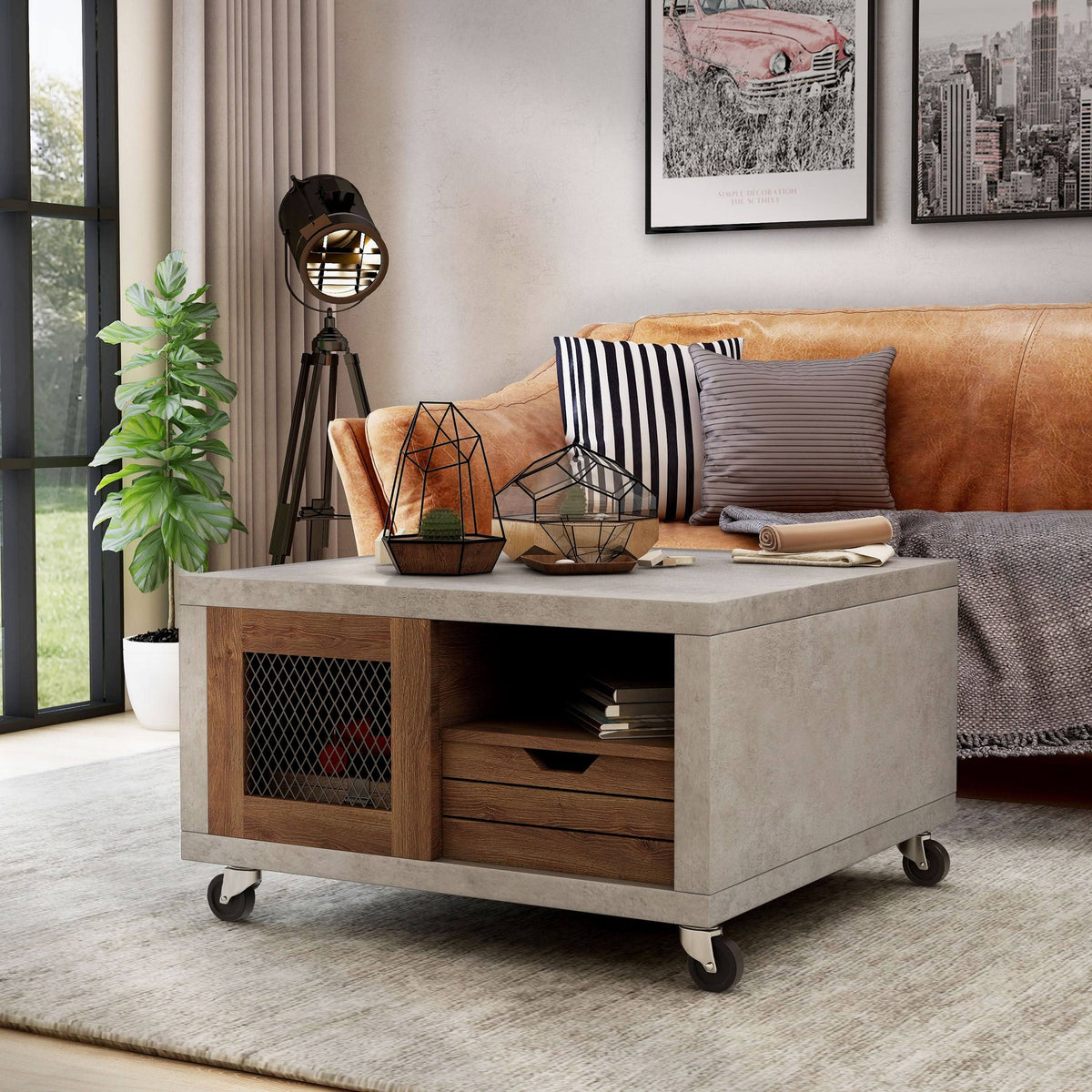 Industrial Multi-Storage Coffee Table H8303