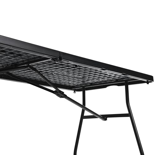 White 6 ft Folding Table with Carrying Handle F553